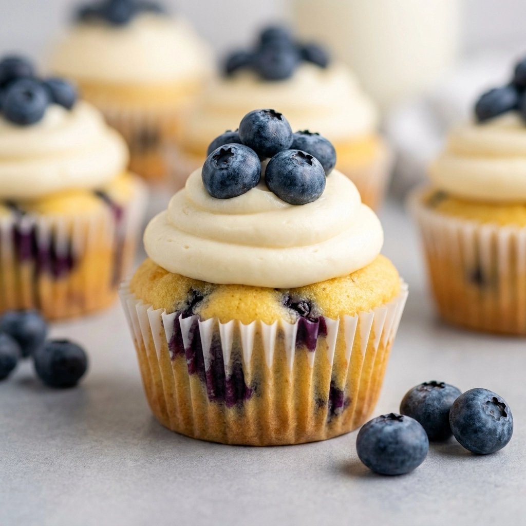Decadent White Chocolate Blueberry Cheesecake Cupcakes | Gourmet Dessert Recipe