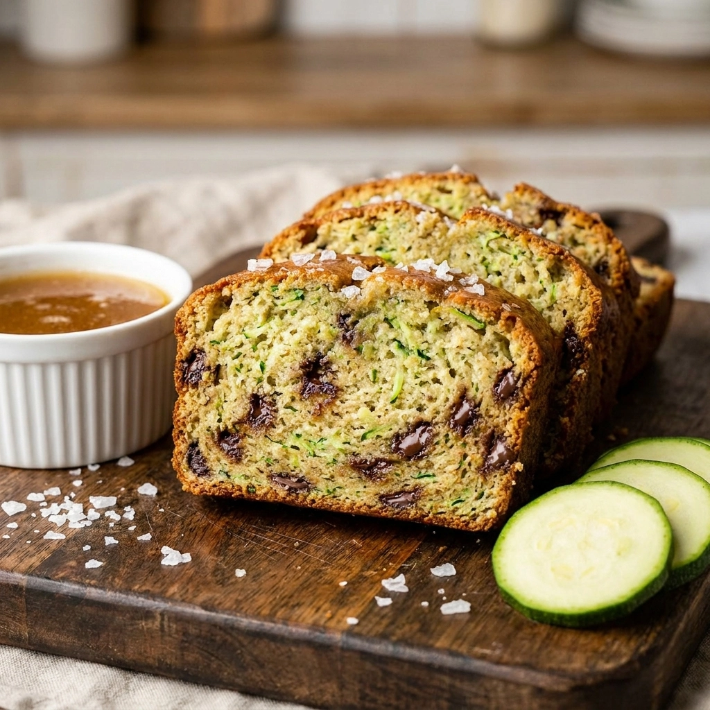 Cozy Brown Butter Chocolate Chip Zucchini Bread Recipe with Sea Salt Perfect for Fall | Easy Zucchini Bread