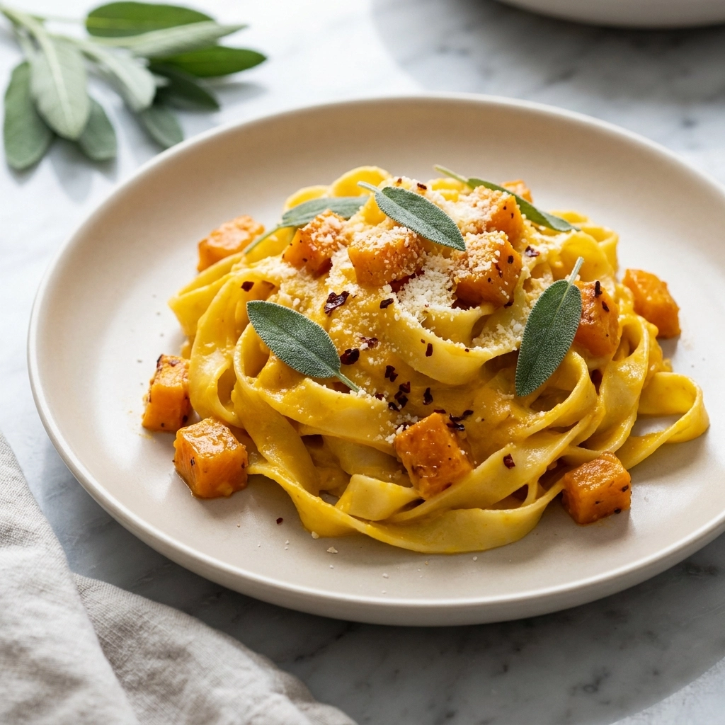 Creamy Pumpkin Pasta with Sage | Easy Fall Dinner Idea