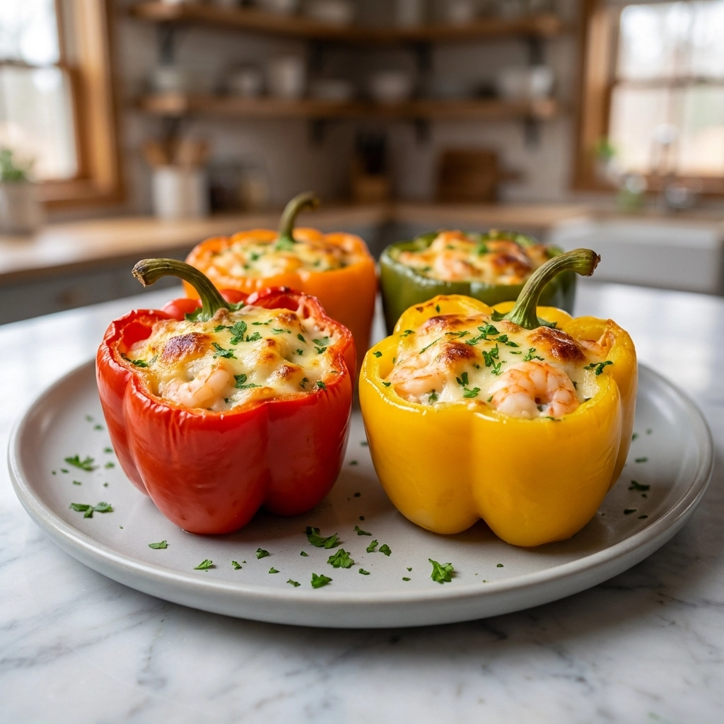 Crab And Shrimp Stuffed Peppers: A Seafood Lover's Feast | Easy Seafood Dinner Ideas