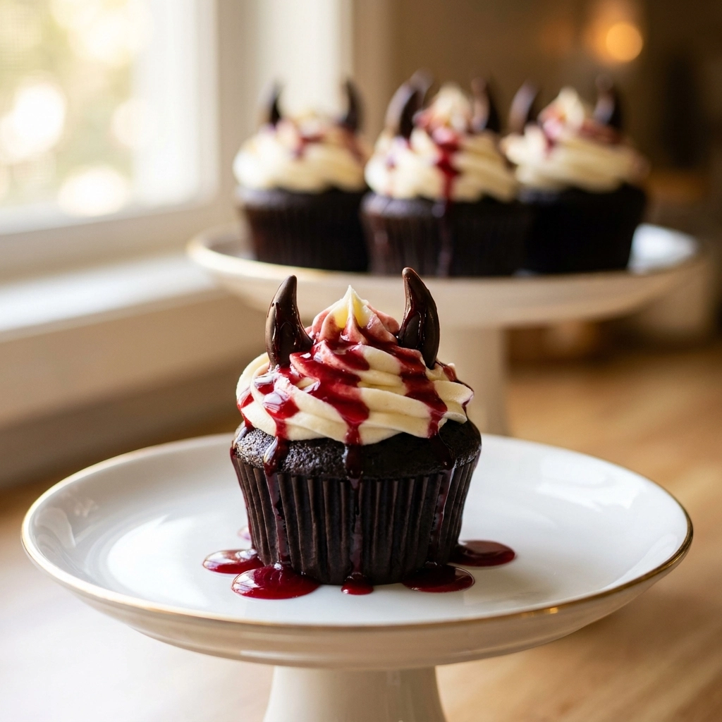 Irresistible Vampire Bite Cupcakes for Halloween Fun | Spooky Dessert Idea