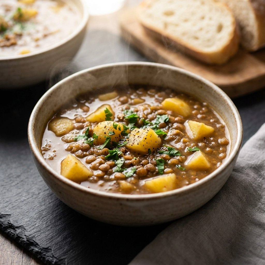 Hearty Lentil and Potato Soup: A Bowl of Comfort and Warmth | Easy Vegan Soup