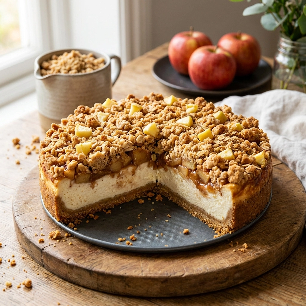 Decadent Apple Crumble Cheesecake with Cinnamon Streusel | Easy Fall Dessert Recipe