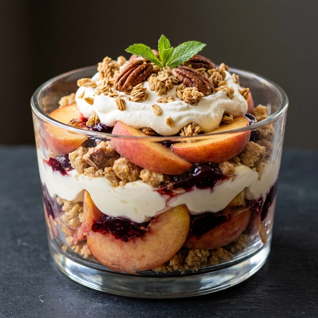 Irresistible Peach Cobbler Cheesecake Fruit Salad | Summer Fruit Dessert Recipe