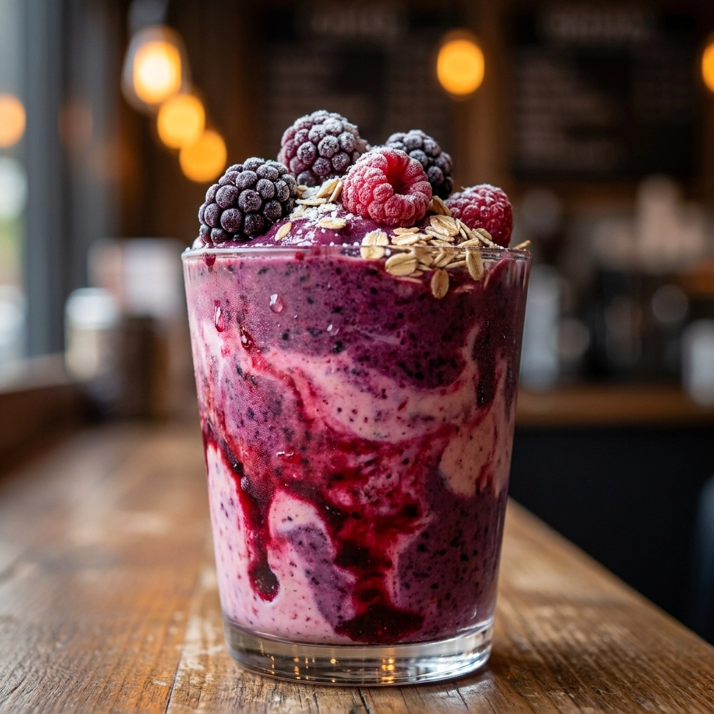 Healthy Protein Smoothie with Frozen Berries and Oats Easy Recipe for Weight Loss | Berry Breakfast Smoothie