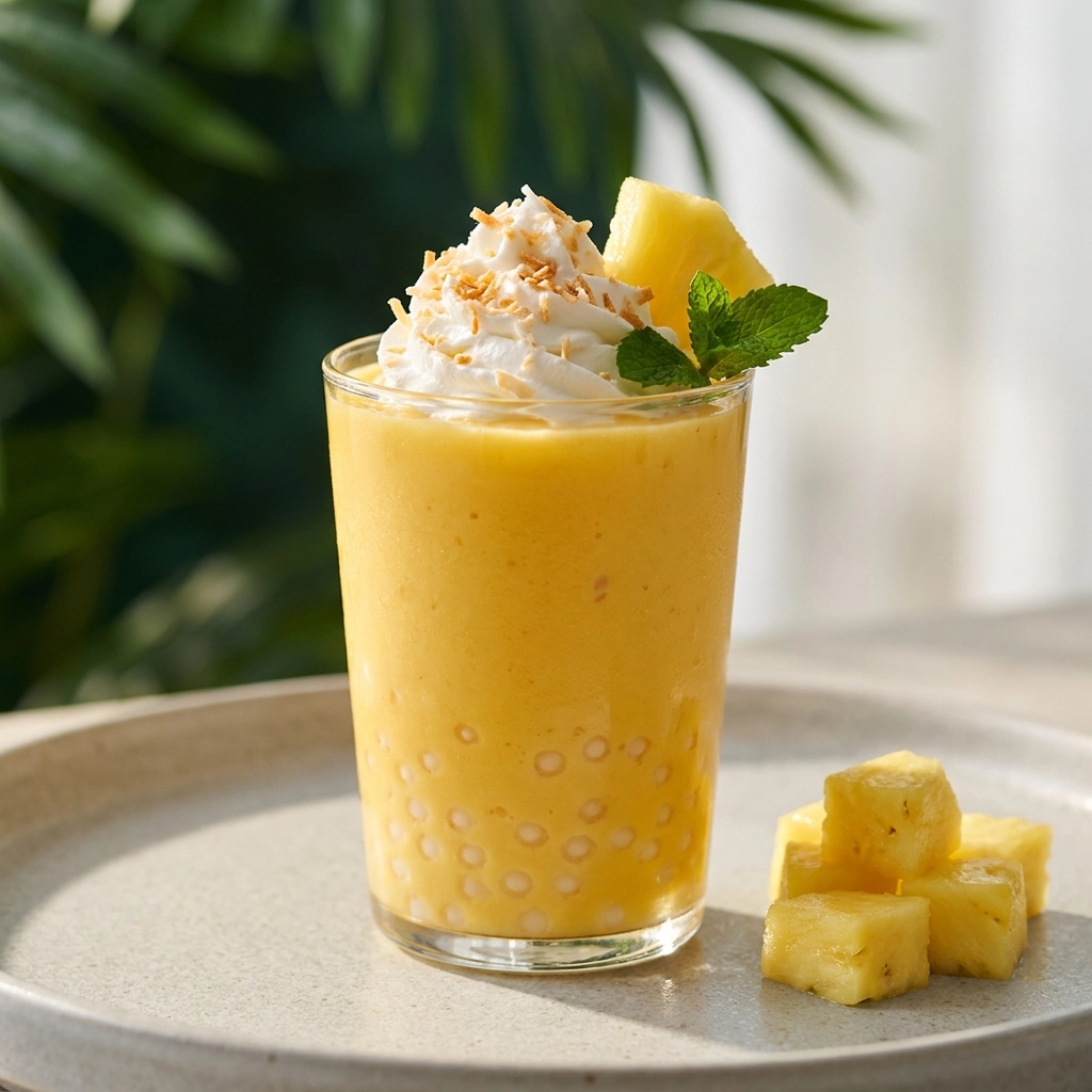 Creamy Tropical Mango Pineapple Smoothie Recipe Easy Homemade Coconut Milk Drink | Summer Smoothie