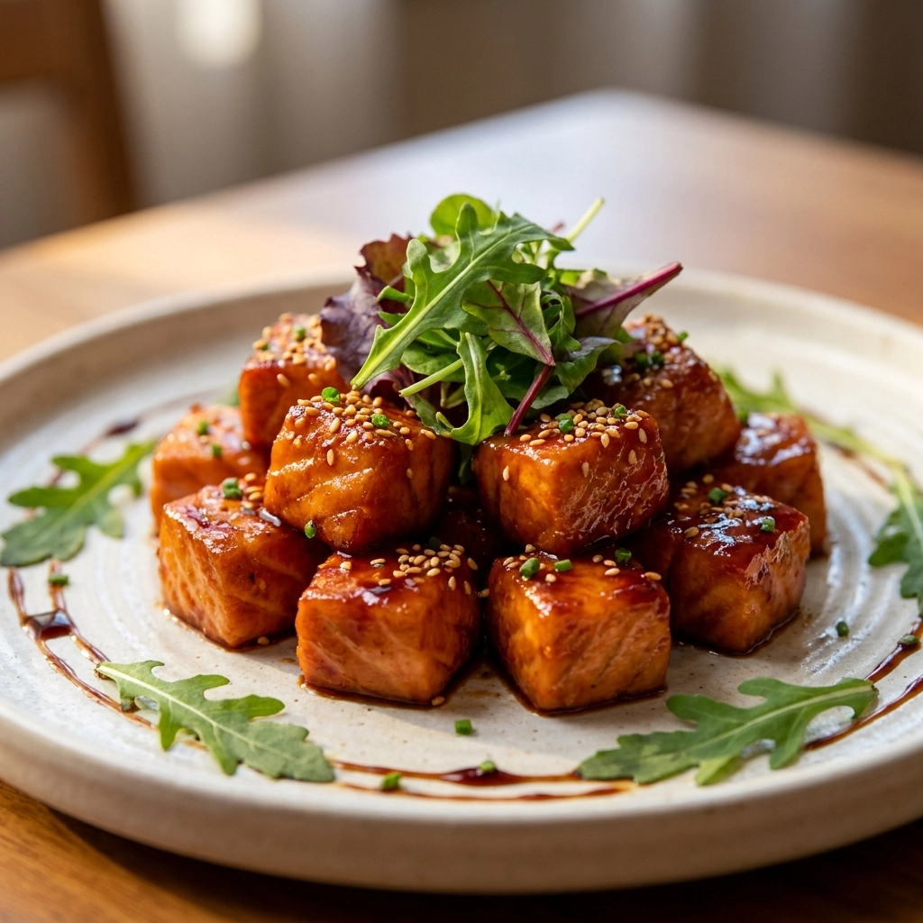 Maple Soy Glazed Salmon Bites: A Gourmet Fusion Treat | Easy Salmon Appetizers