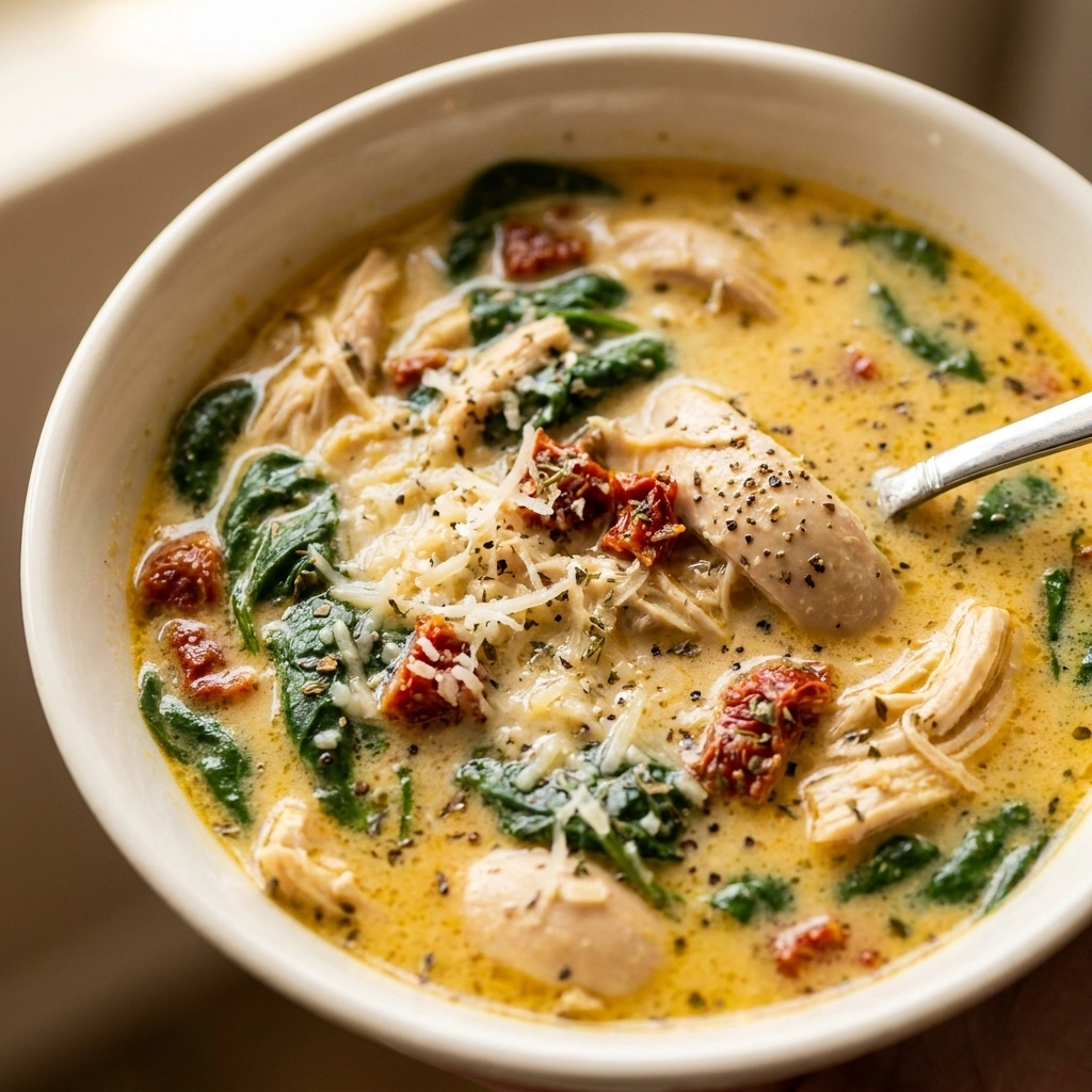 Creamy Tuscan Chicken Soup: A Comforting Bowl of Rustic Italian Flavors | Easy Dinner