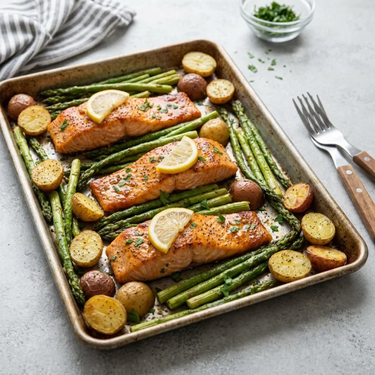 Maple Dijon Salmon Sheet Pan Dinner | Easy Healthy Weeknight Salmon Recipe