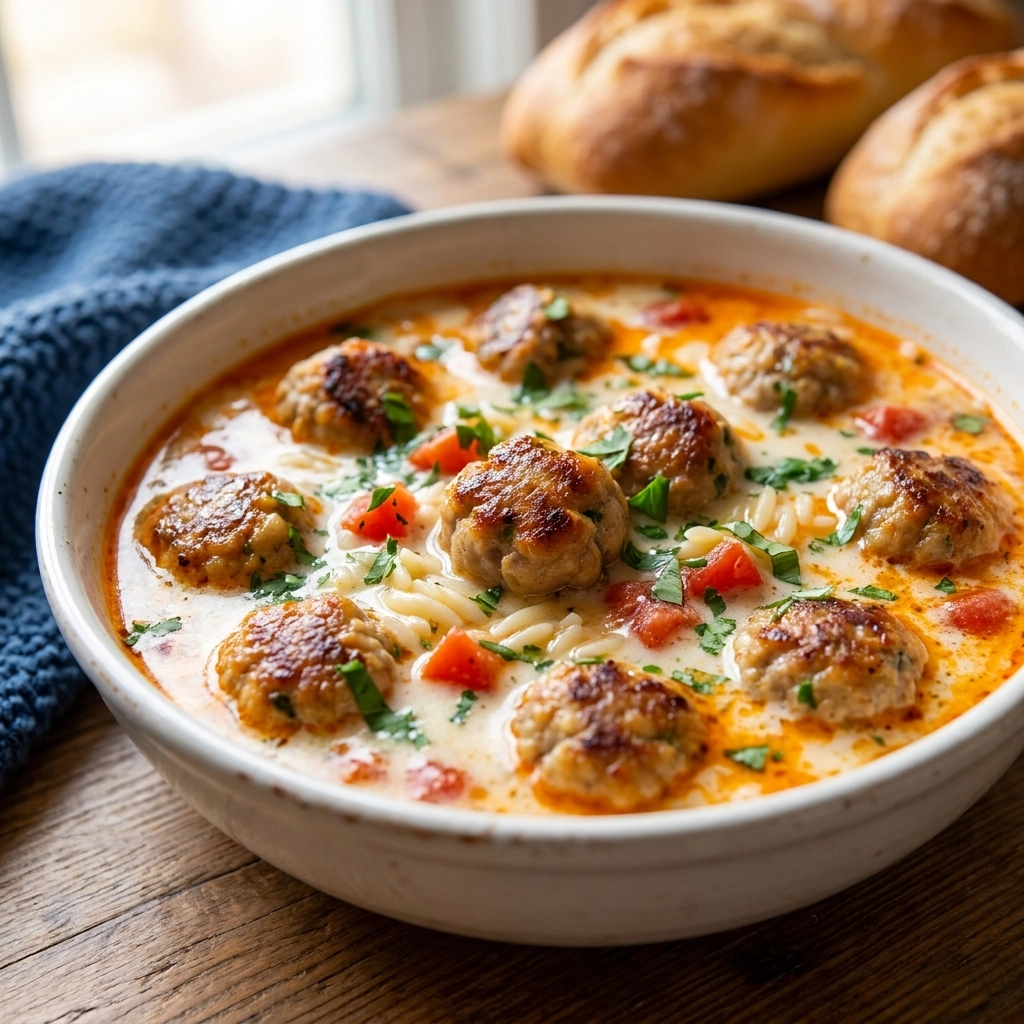 Creamy Italian Meatball Soup Recipe – Comfort in a Bowl | Easy Dinner Idea