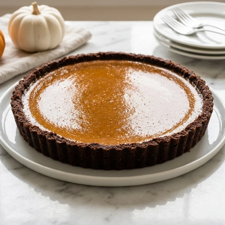 Decadent Dark Chocolate Pumpkin Tart | Easy Fall Dessert Recipe