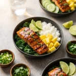 Teriyaki Salmon Pineapple Bowls | Healthy Tropical Dinner Idea