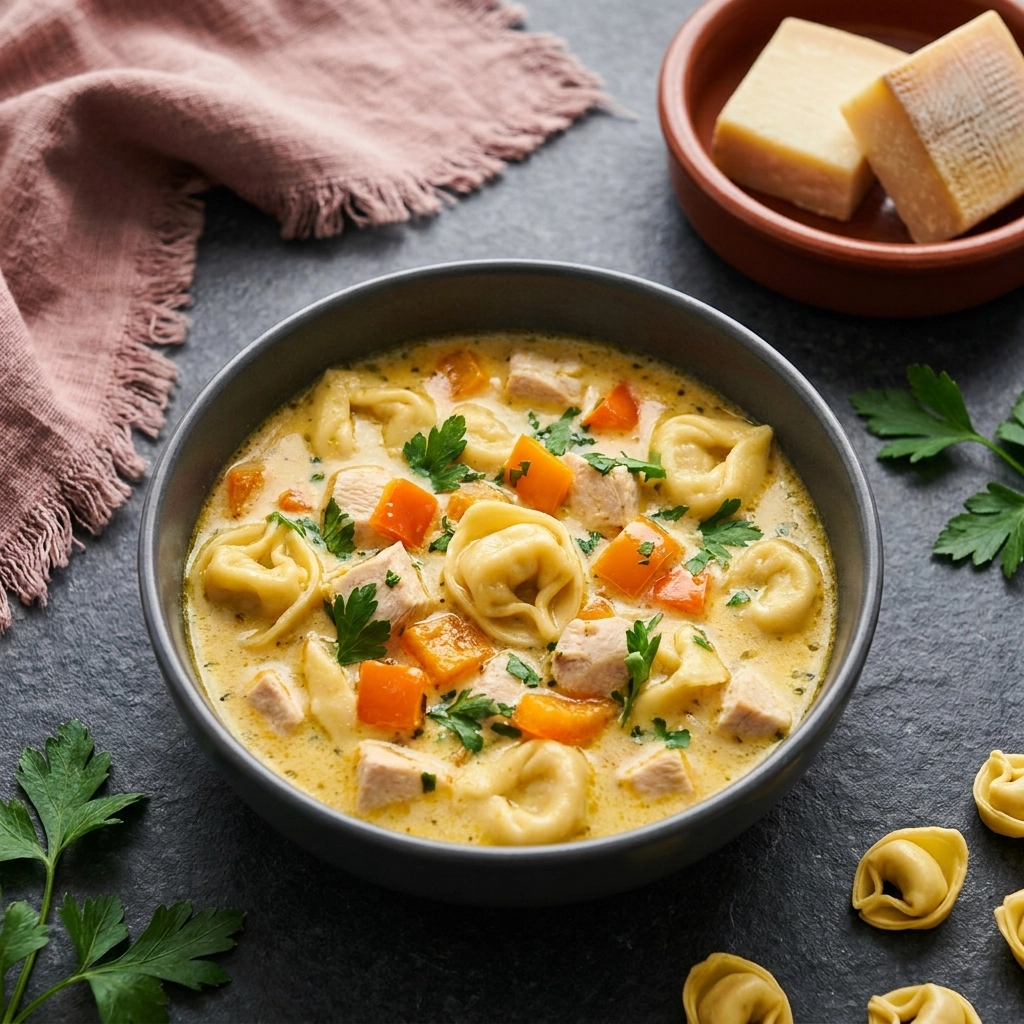 Creamy Chicken Alfredo Tortellini Soup: The Ultimate Comfort Bowl | Easy Dinner Idea