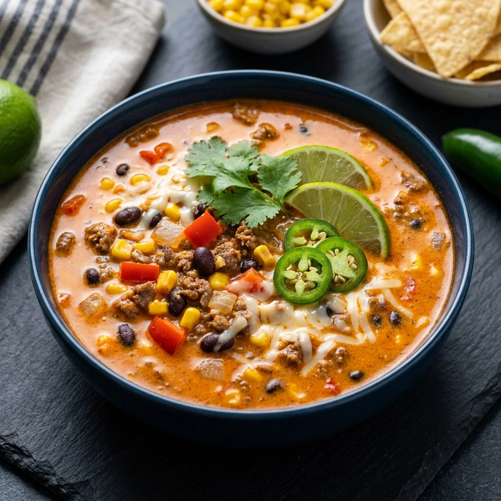 Easy Creamy Taco Soup | Quick Weeknight Dinner Recipe for Families