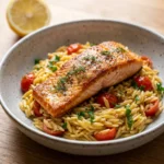 Zesty Lemon Orzo and Salmon | Easy Healthy Dinner Idea for Weeknights