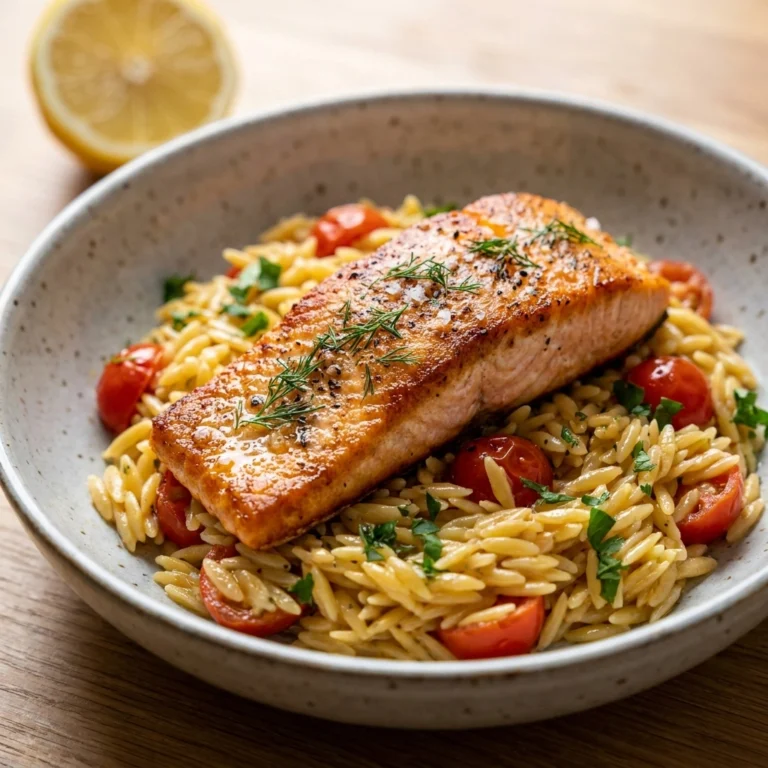Zesty Lemon Orzo and Salmon | Easy Healthy Dinner Idea for Weeknights