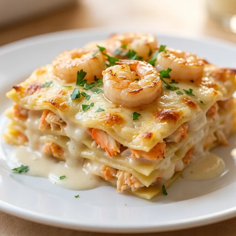 Creamy Shrimp & Crab Lasagna | Decadent Seafood Pasta Bake Recipe