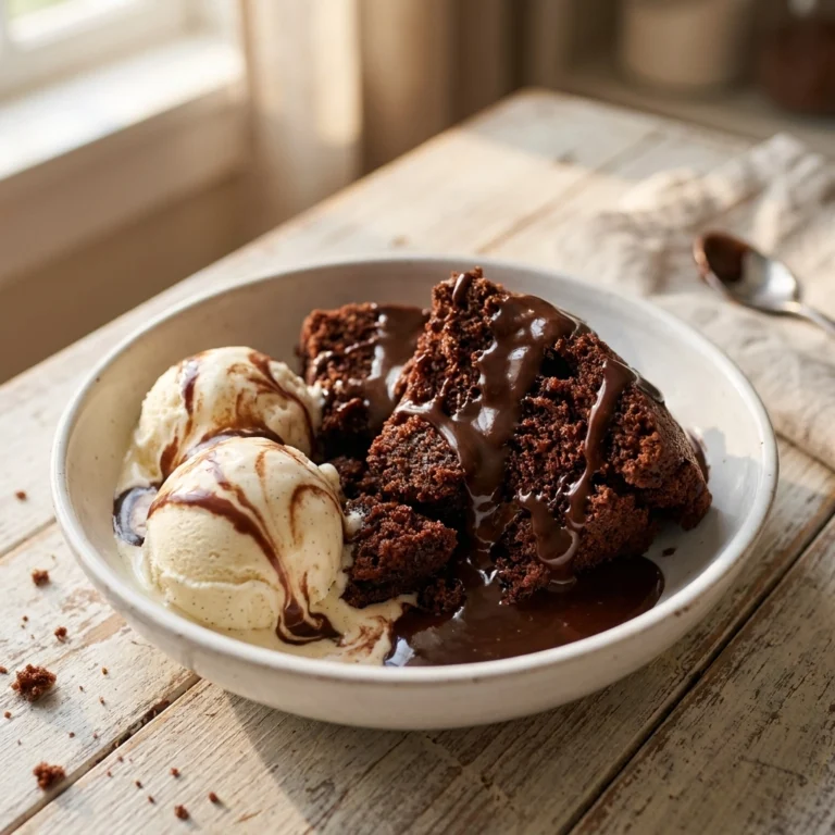 Slow Cooker Hot Fudge Chocolate Cake | Easy Crockpot Chocolate Dessert