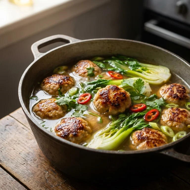 Ginger Chicken Meatball Soup: A Warming Wellness Bowl | Healthy Chicken Soup Recipe