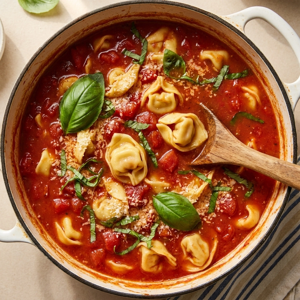 Hearty Tomato Tortellini Soup | Easy Comfort Food Dinner Idea