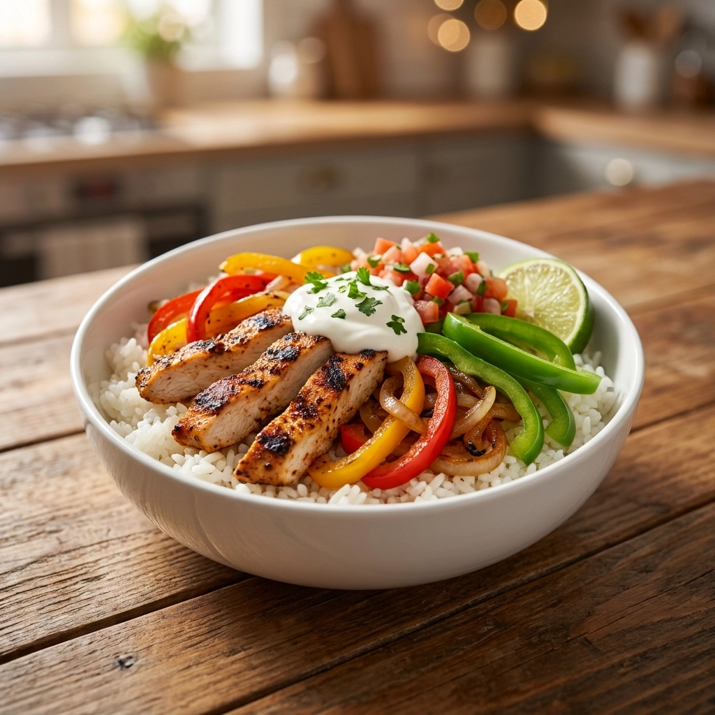 Zesty Chicken Fajita Bowl with Searing Heat | Easy Healthy Dinner Idea
