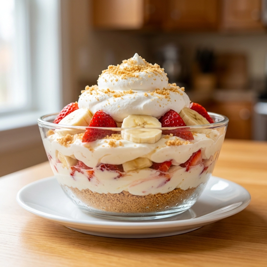 Creamy Strawberry Banana Cheesecake Salad | Easy Summer Dessert Salad Recipe