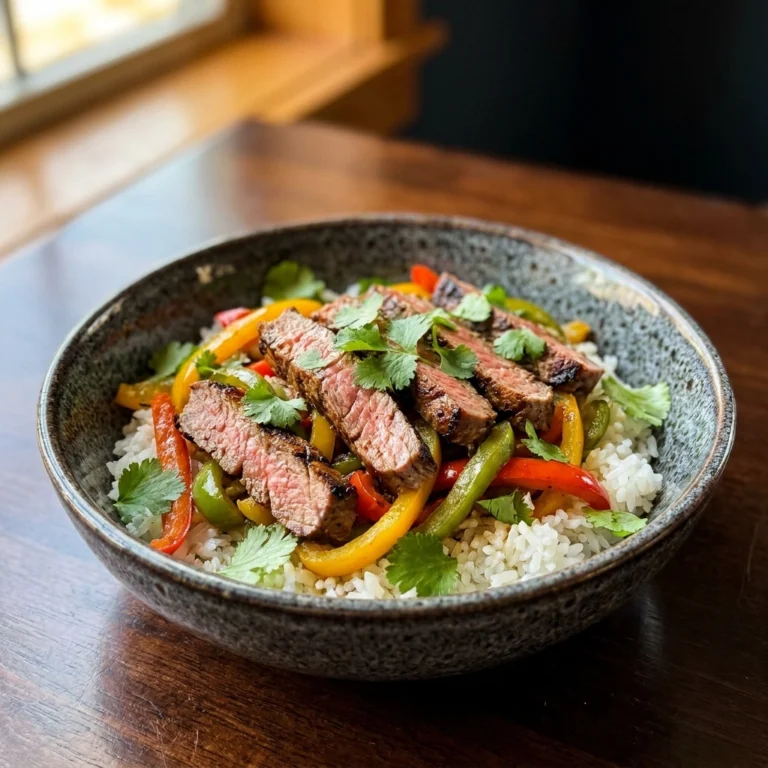 Savor the Aromatic High Protein Steak Fajita Bowl | Easy Healthy Dinner Idea