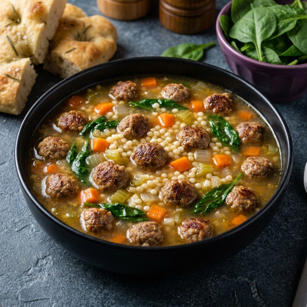 Cozy and Hearty Italian Wedding Soup with Savory Meatballs | Easy Winter Soup Recipe