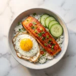 Healthy Salmon Rice Bowl with Fresh Avocado and Ginger Soy Glaze | Easy Meal Prep