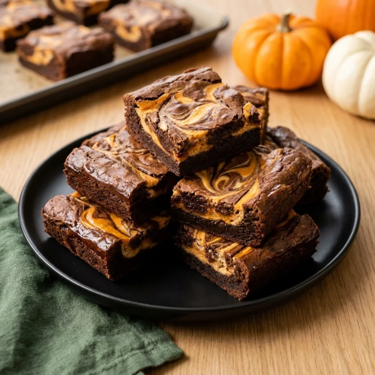Fudgy Halloween Cream Cheese Swirl Brownies Recipe | Easy Spooky Dessert Idea