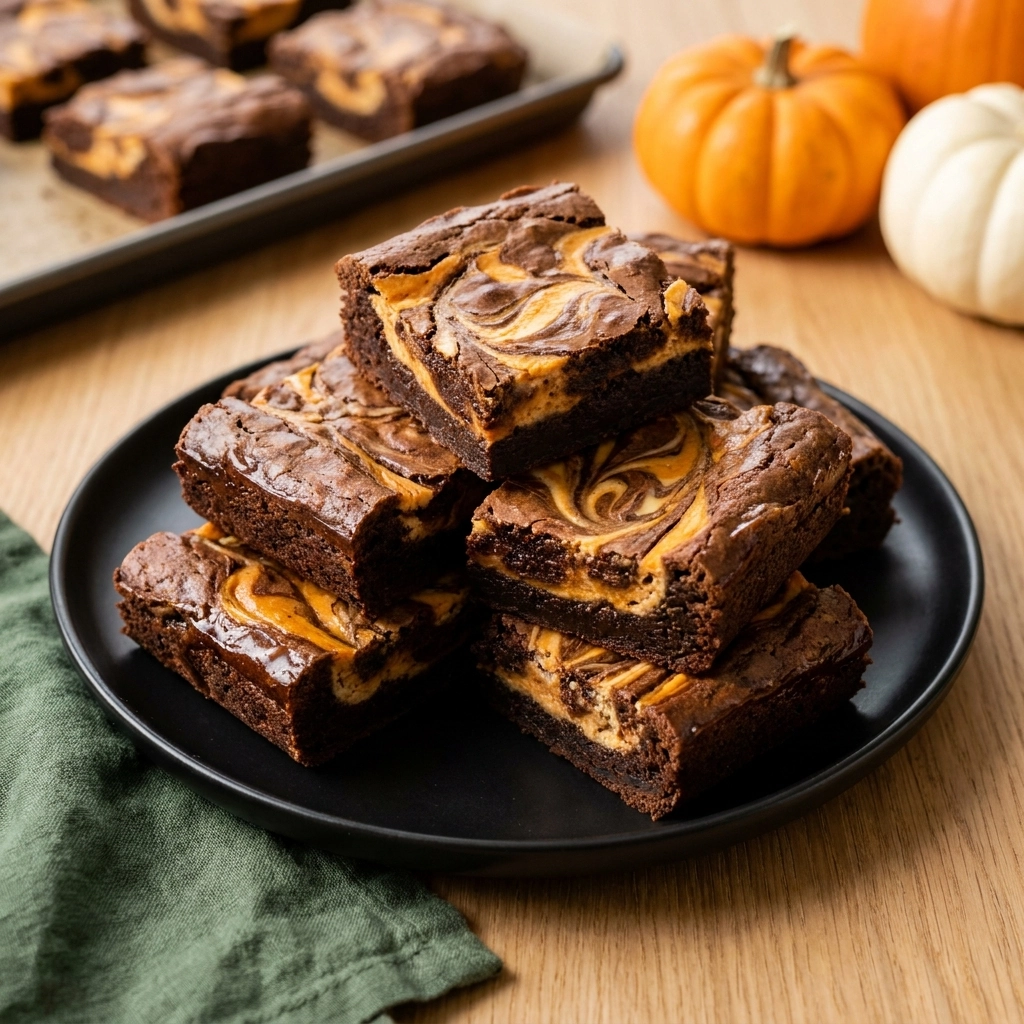 Fudgy Halloween Cream Cheese Swirl Brownies Recipe | Easy Spooky Dessert Idea