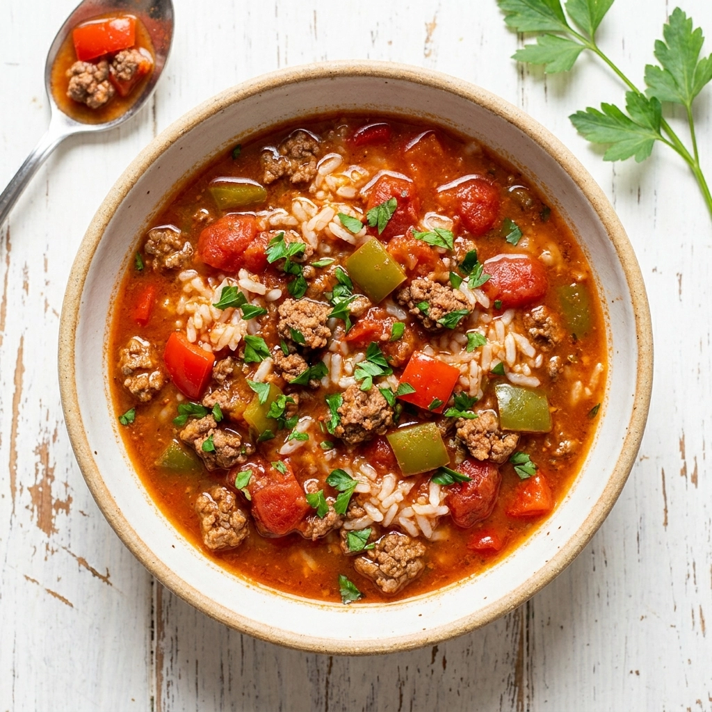 Hearty Slow Cooker Stuffed Pepper Soup | Easy Slow Cooker Dinner Ideas