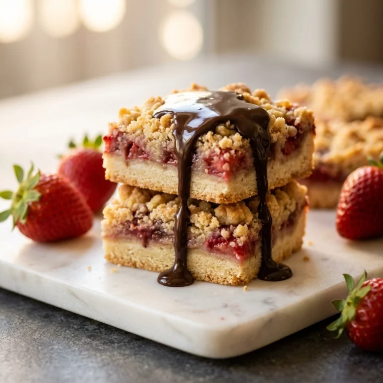 Chocolate Covered Strawberry Crumb Bars | Easy Strawberry Dessert Bars Recipe