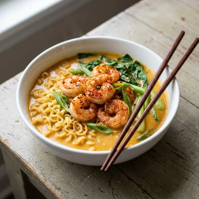 Spicy Coconut Shrimp Noodle Soup | Easy Thai Inspired Seafood Soup Recipe