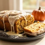 Heavenly Cinnamon Roll Pumpkin Bread with Cream Cheese Glaze | Easy Fall Dessert