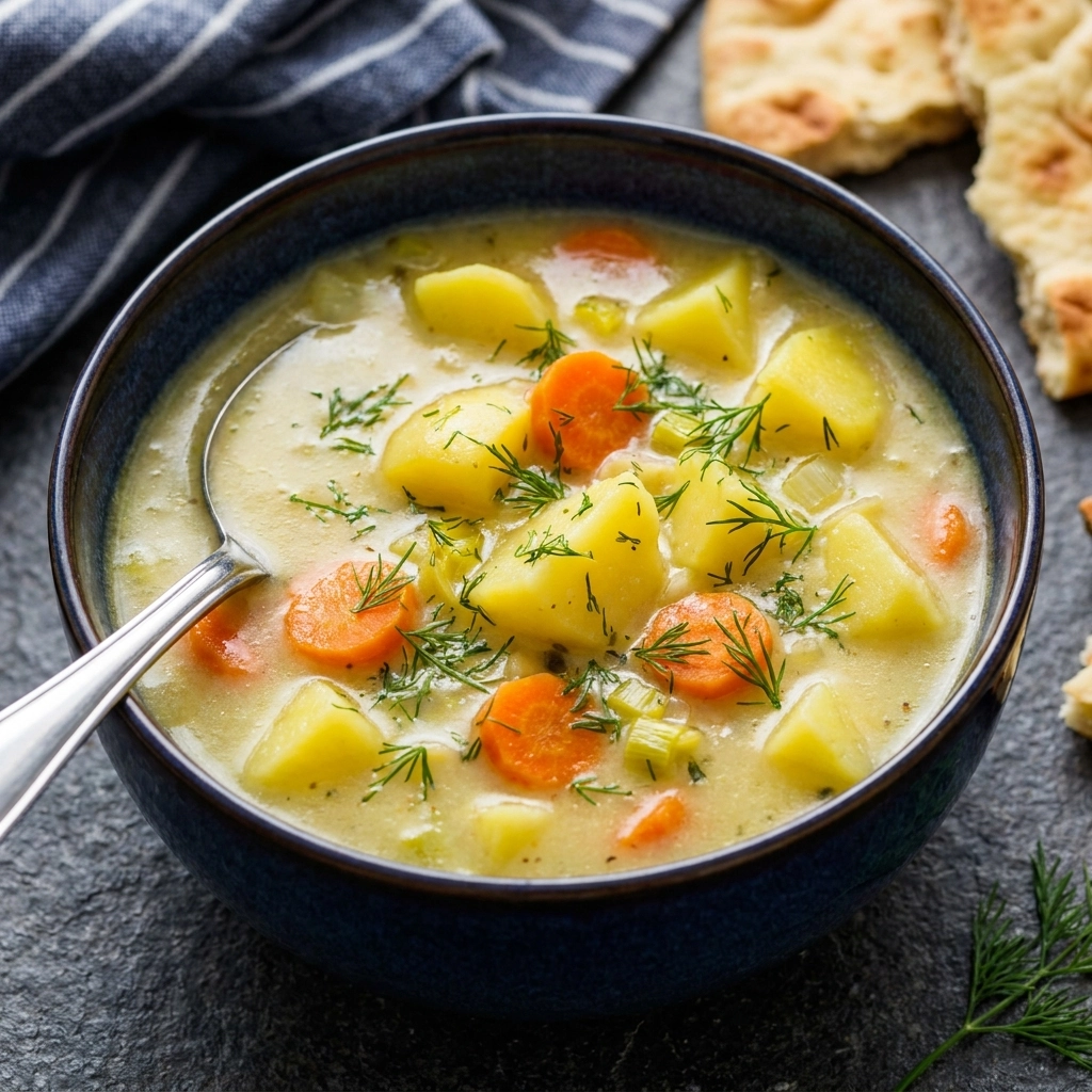 Creamy Potato Dill Soup (Zupa Koperkowa) | Easy Polish Dill Soup Recipe