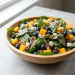 Mango Blueberry Spinach Salad with Zesty Vinaigrette | Fresh Summer Salad Recipe