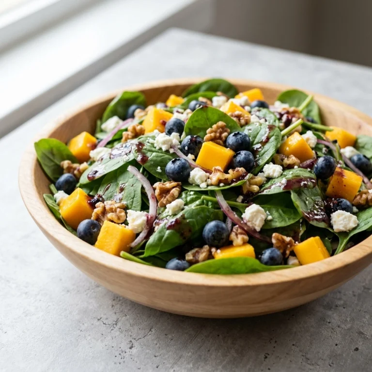 Mango Blueberry Spinach Salad with Zesty Vinaigrette | Fresh Summer Salad Recipe