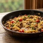 One-Pot Ground Beef and Orzo with Garlic and Parmesan | Easy Weeknight Dinner