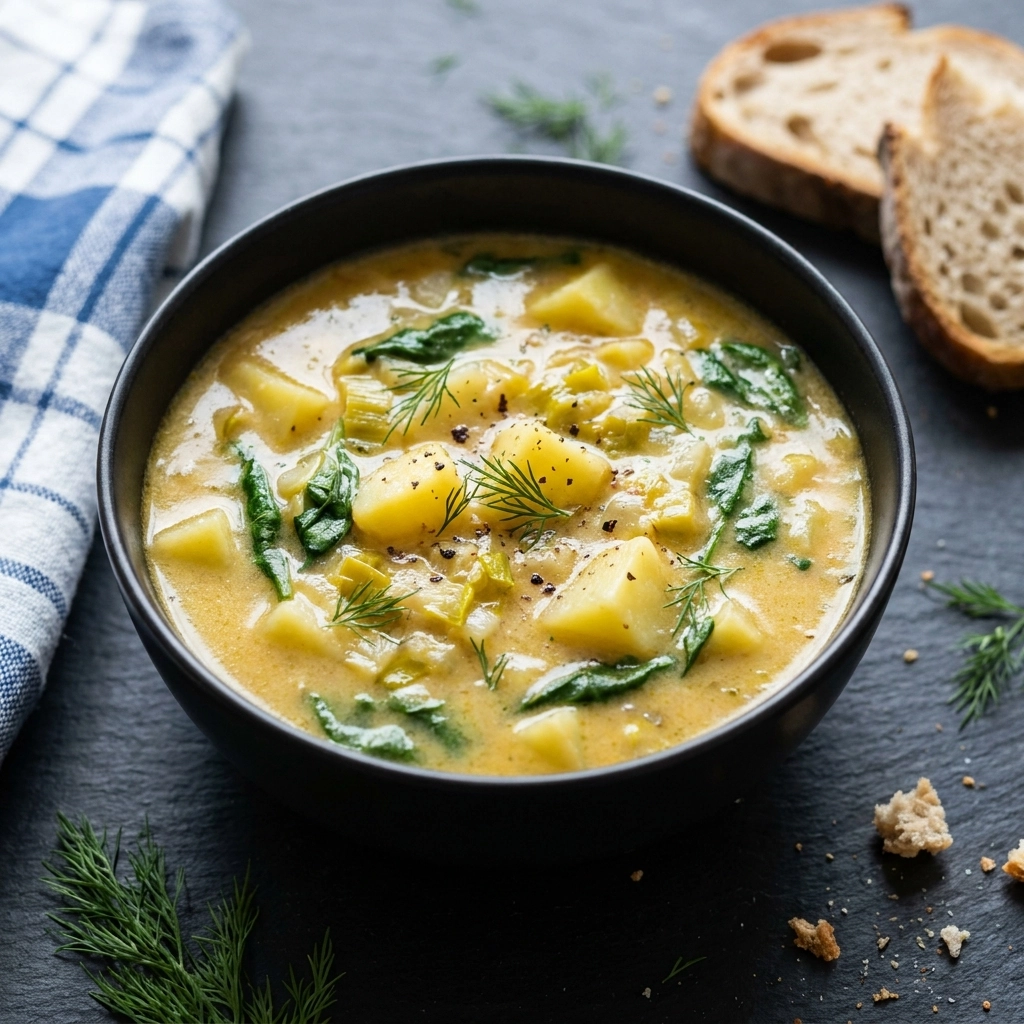 Velvety Creamy Potato Leek Soup | Easy Comfort Food Soup Recipe