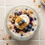Creamy Blueberry Cheesecake Overnight Oats for Effortless Mornings | Healthy Breakfast Idea