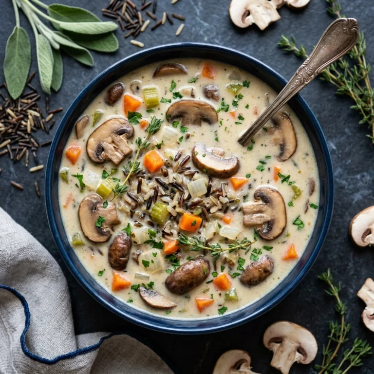 Cream of Mushroom Wild Rice Soup | Cozy Comfort Food Winter Dinner Idea