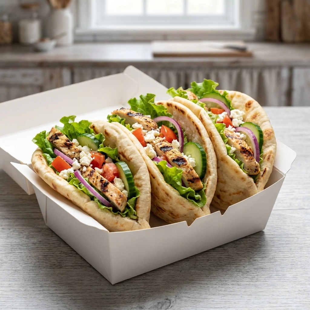 Easy Chicken Pitas with Greek Yogurt Cucumber Sauce Recipe | Healthy Greek Dinner