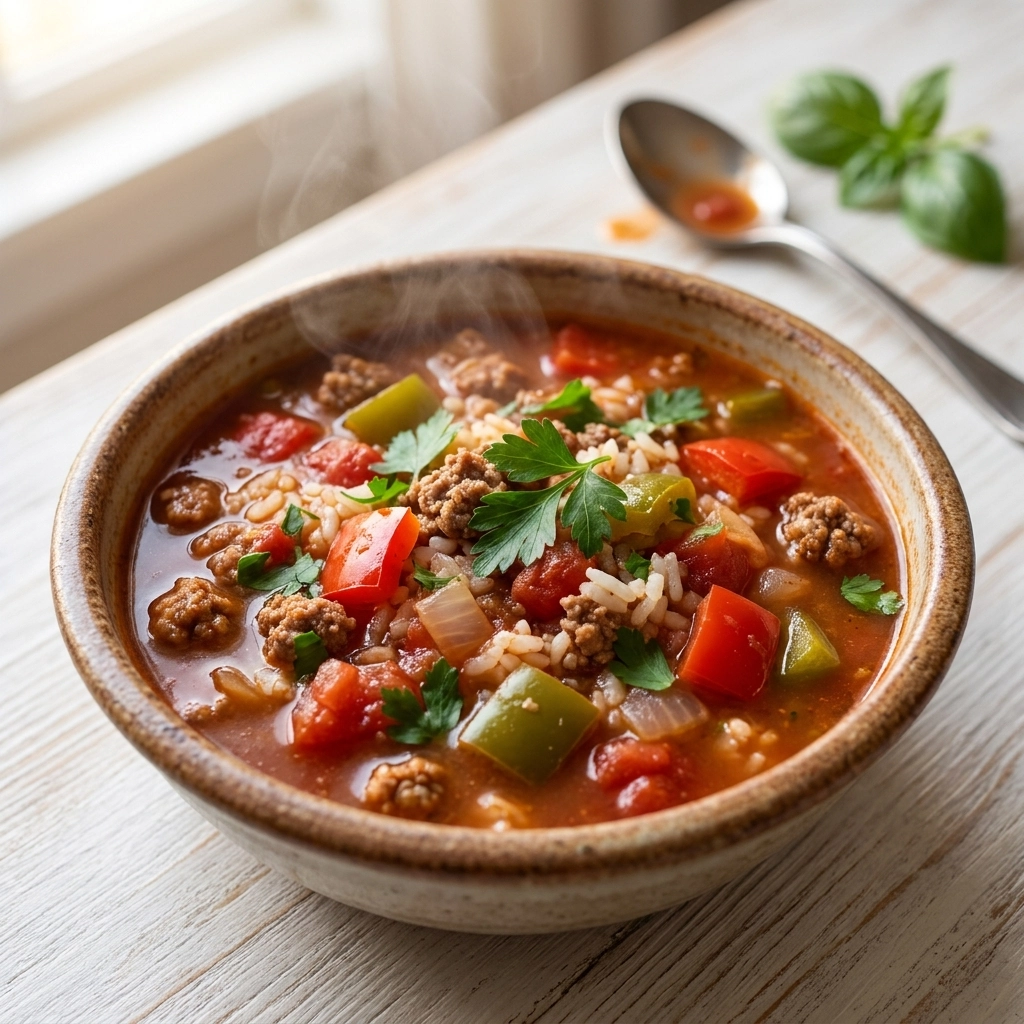 Hearty Slow Cooker Stuffed Pepper Soup | Easy Slow Cooker Dinner Ideas