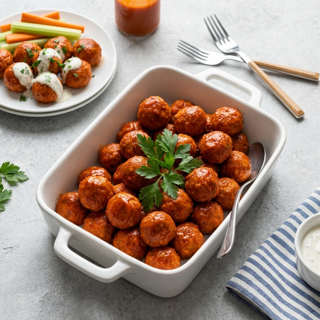 Slow Cooker Buffalo Chicken Meatballs | Easy Game Day Appetizer Recipe