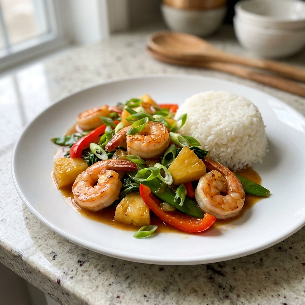 Tropical Shrimp And Pineapple Stir Fry | Easy Healthy Shrimp Recipe