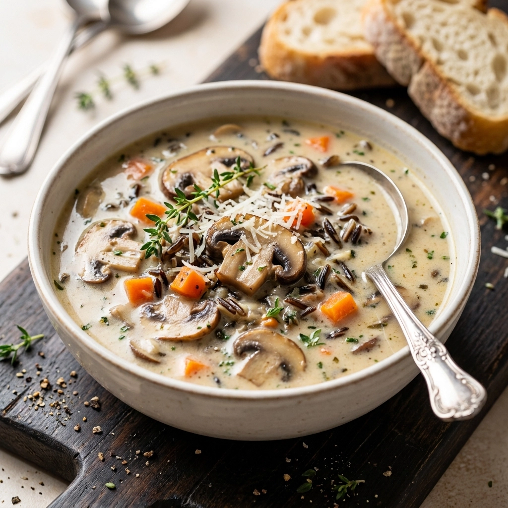 Creamy Mushroom Wild Rice Soup | Cozy Autumn Comfort Food Recipe