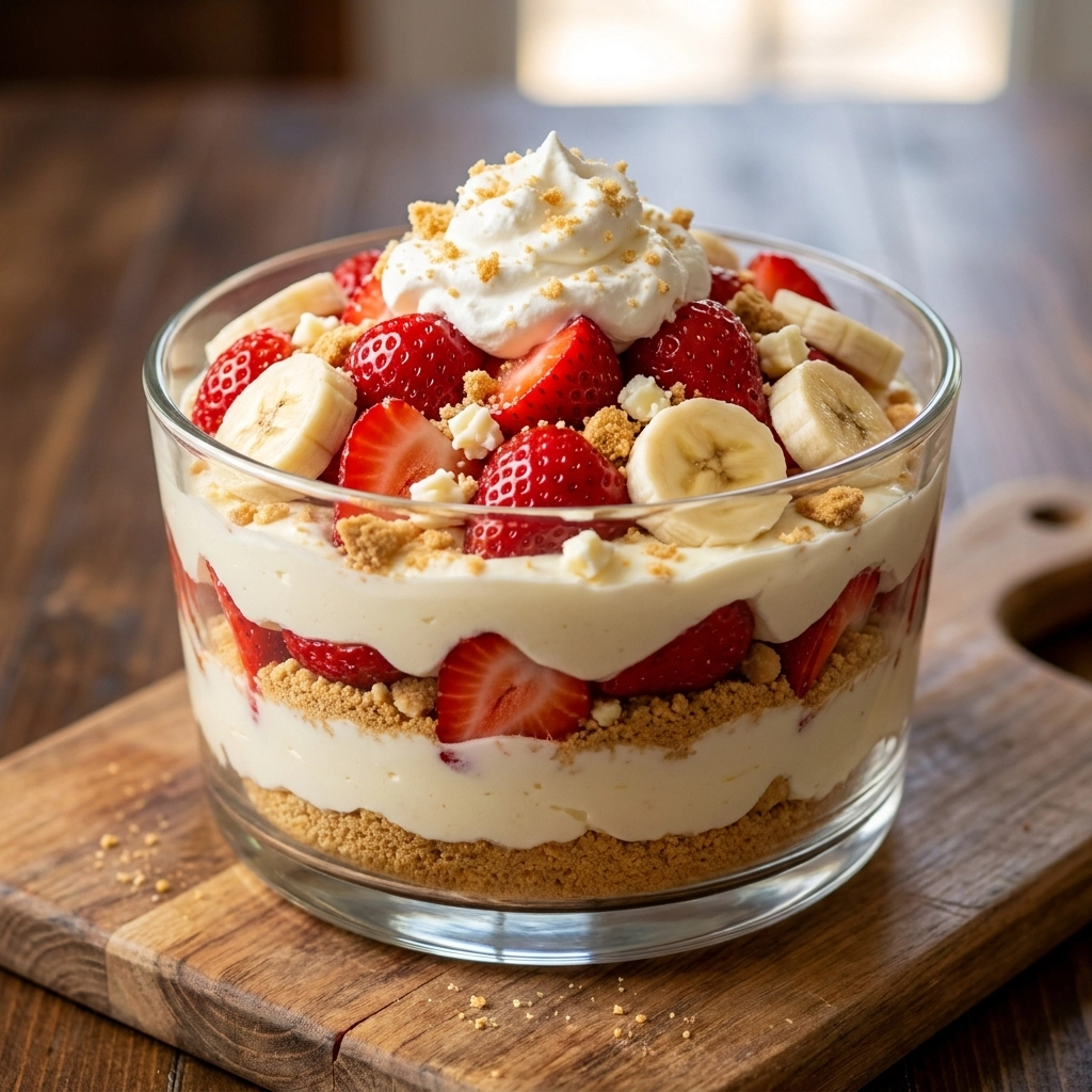 Creamy Strawberry Banana Cheesecake Salad | Easy Summer Dessert Salad Recipe