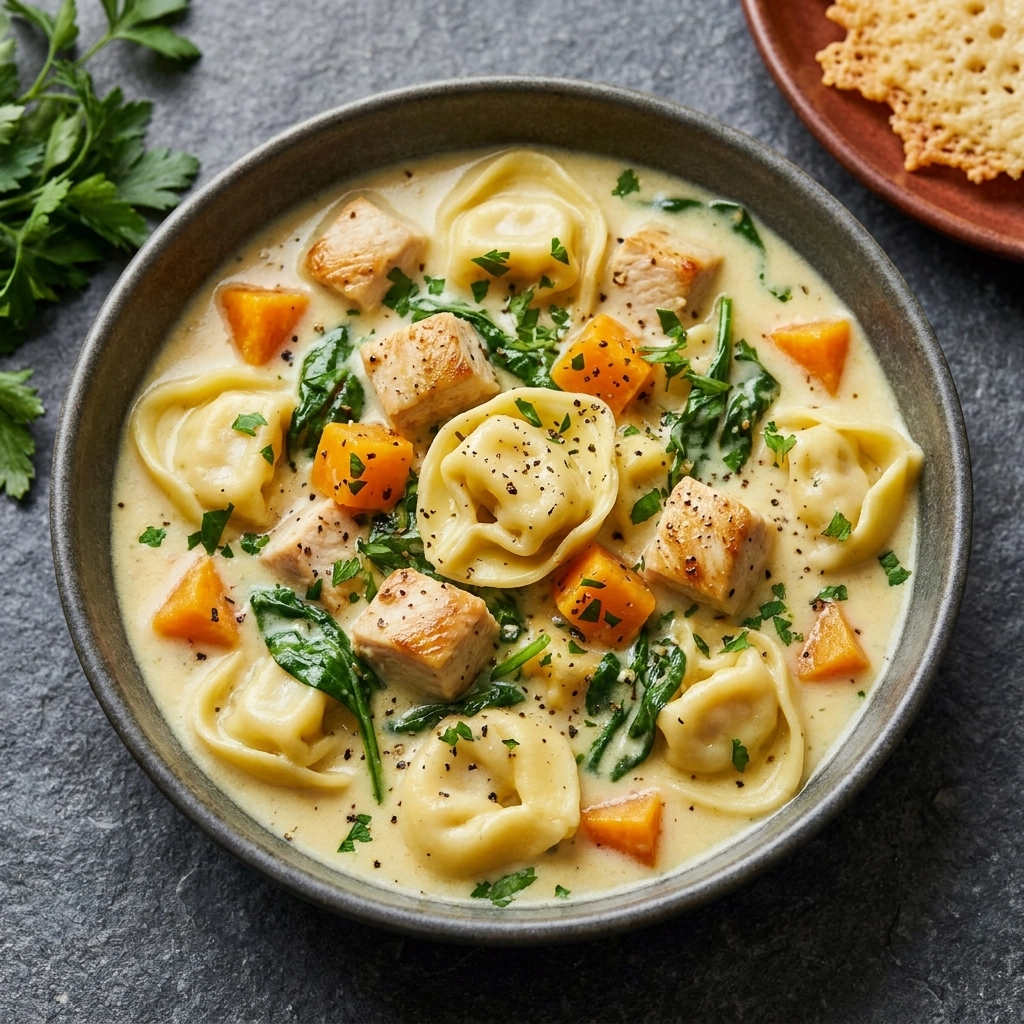 Creamy Chicken Alfredo Tortellini Soup: The Ultimate Comfort Bowl | Easy Dinner Idea