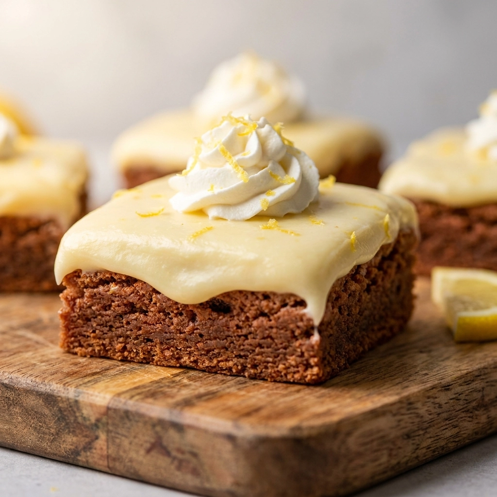 Zesty Frosted Lemon Brownies | Easy Lemon Dessert Bars Recipe